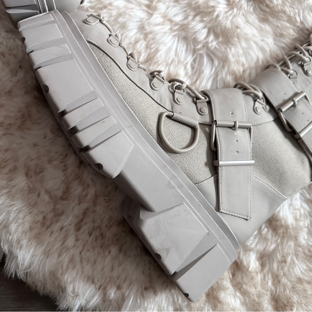 CLUBEXX WAYFARING ADVENTURE KNEE HIGH Gray Lace-Up tall Combat Boots size 11 - Picture 12 of 15
